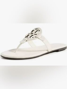 Tory Burch new ivory Soft Miller Logo Thong Sandals